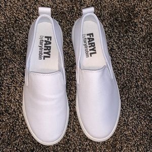 Never worn Faryl Robin white slip ons
